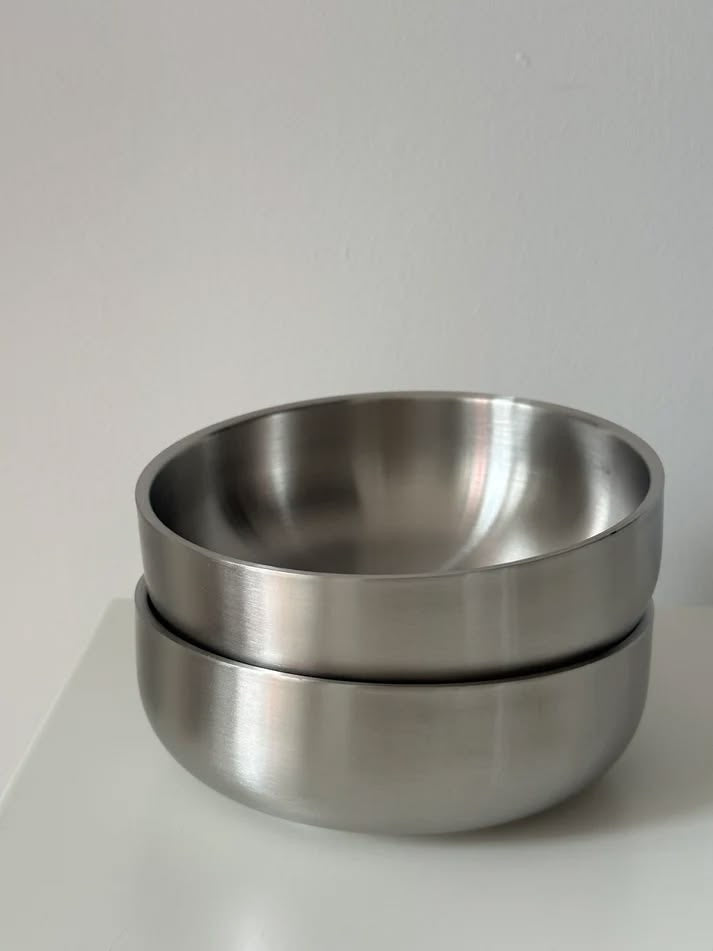 Meridian Bowl - Double Layer Brushed Chrome