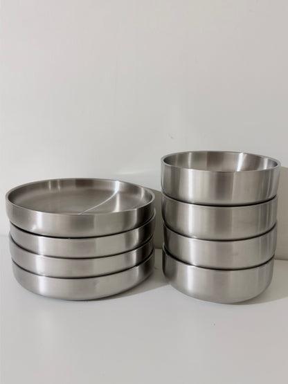Meridian Bowl - Double Layer Brushed Chrome